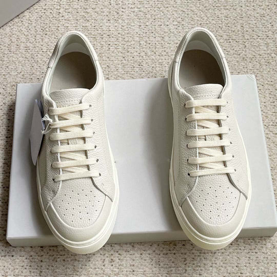 Damen Leder Sneakers mit strukturiertem Obermaterial und rutschfester Sohle EB