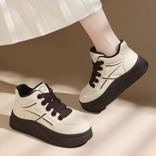 Damen trendige High-Top Sneakers mit extraleichter Sohle und kuscheligem Futter EB