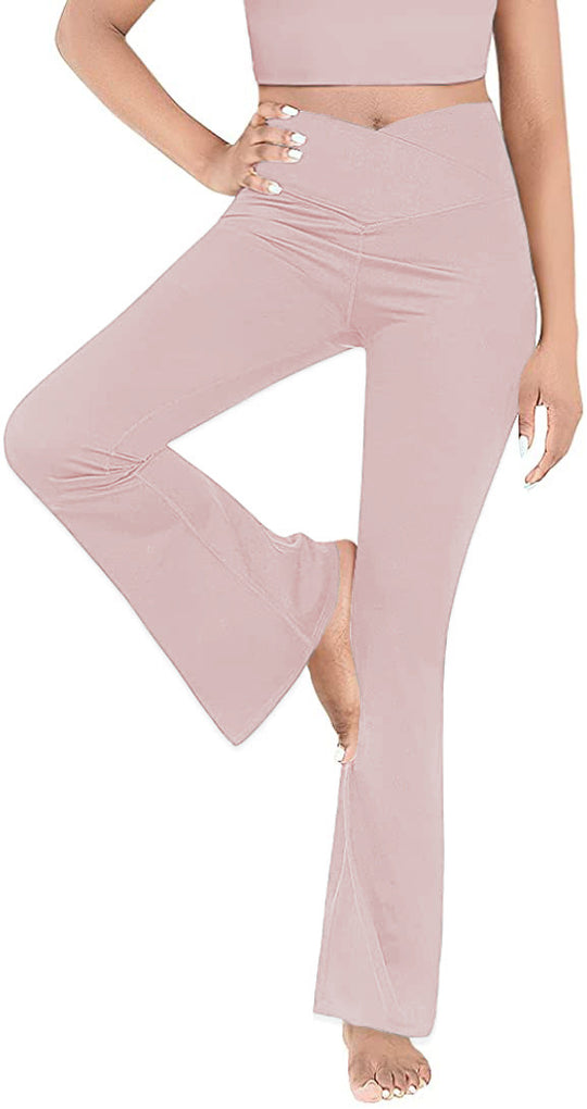 Damen lässige Bootcut-Leggings mit hohem Bund und atmungsaktivem Material EB