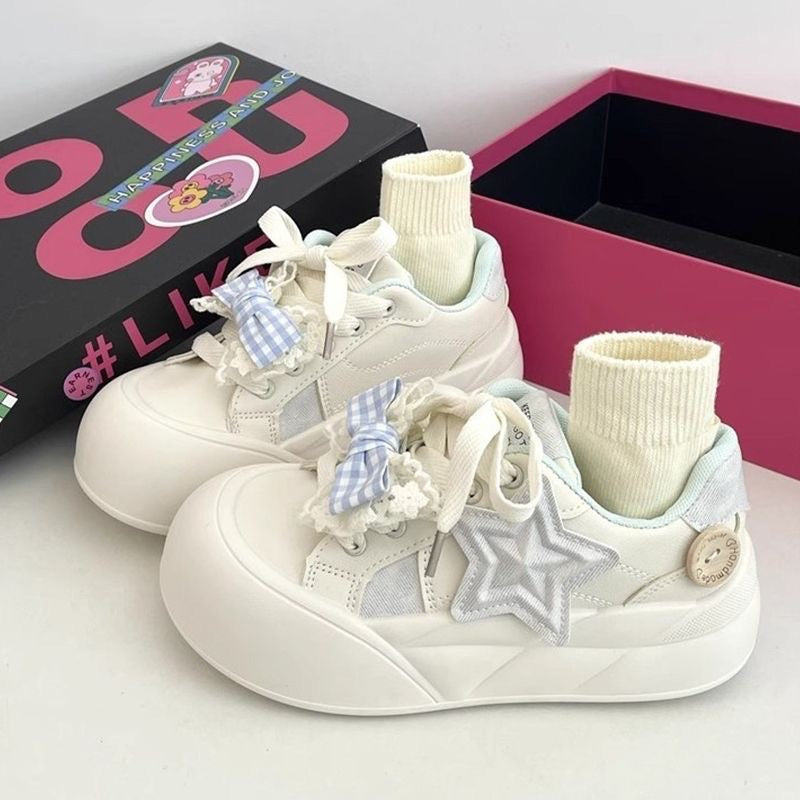 Damen Sneakers aus hochwertigem Leder mit modischem Socken-Design von EB