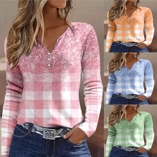 Damen Langarmshirt mit Knopfdetails EB