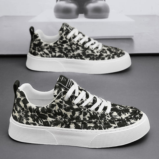 Damen Modische Sneakers mit floralem Design und bequemer Sohle EB