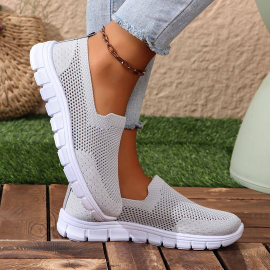 Damen Slip-On Freizeitschuhe mit atmungsaktiver Netzstruktur EB