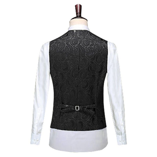 Herren nan Jacquardweste mit ornamentaler Struktur, spitz zulaufendem Saum und satinierter Rückseite EB