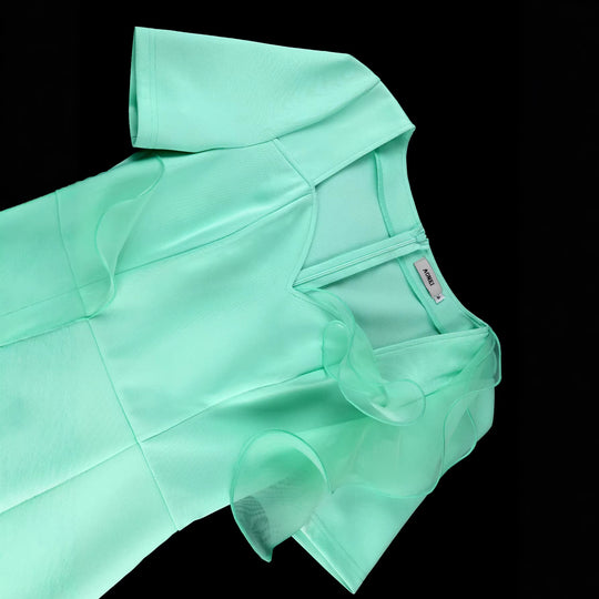 Damen figurbetontes Cocktailkleid mit elegantem Rüschendesign EB