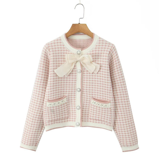 Damen Cardigan mit dekorativen Details und charmantem Schalkragen EB