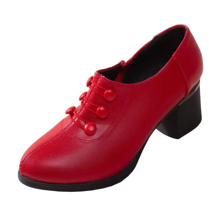 Damen nan Oxford-Pumps im Retrostil mit Zierknopfleiste und komfortablem Blockabsatz EB