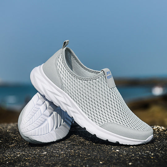 Herren leichte Slip-On Laufsneaker mit nahtlosem Maschenoberteil und stoßdämpfender Wellen-EVA-Sohle EB