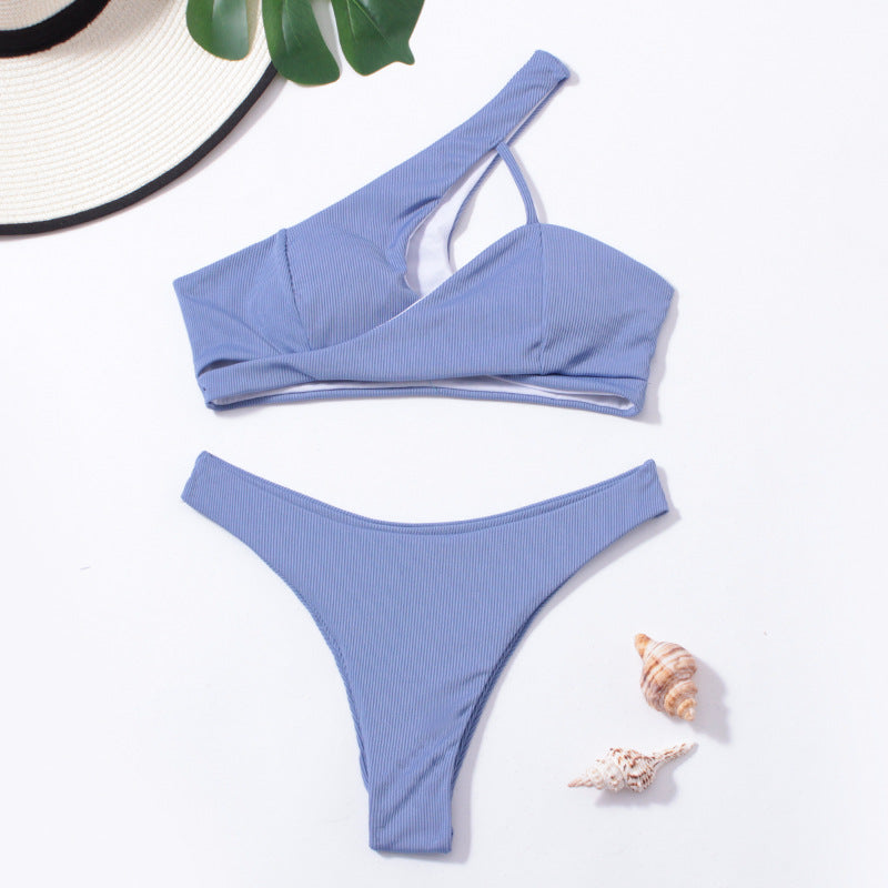 Damen Triangel-Bikini mit asymmetrischem Oberteil und schickem Design EB