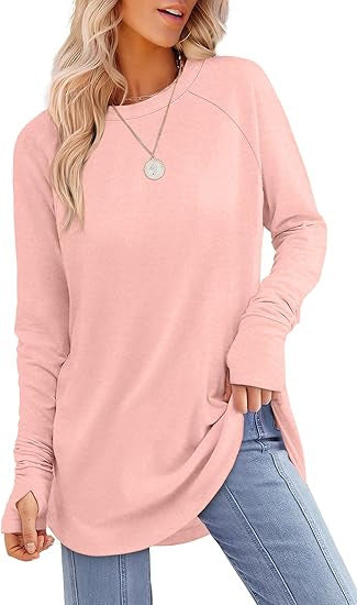 Damen lässiger Langarmshirt mit modernem Schnitt EB