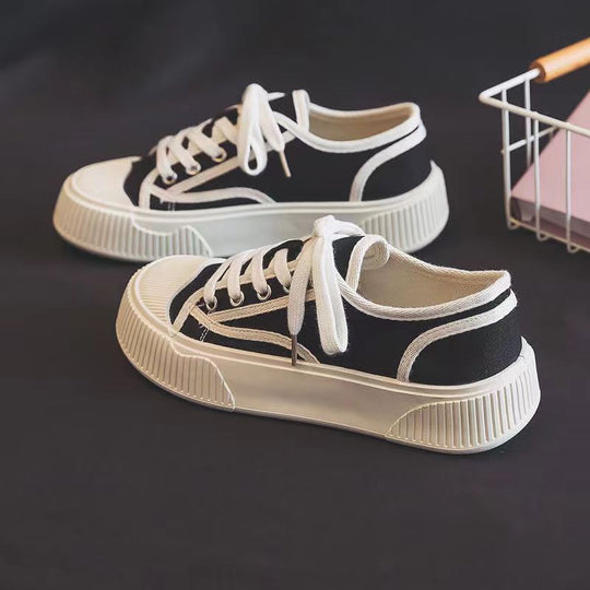 Damen Sportliche Canvas Sneakers im Retro-Stil EB