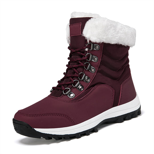 Damen Winterstiefel mit weichem Kunstfellkragen und rutschfester Laufsohle EB