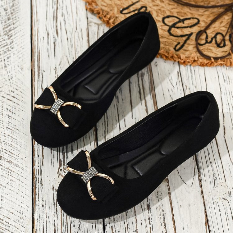 Damen Elegant designte Ballerinas mit funkelndem Schleifendetail EB