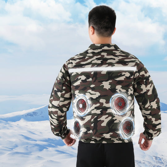Unisex nan leichte Arbeitsschutz-Kühljacke mit vier integrierten Lüftern, atmungsaktivem Meshfutter und elastischem Saum EB