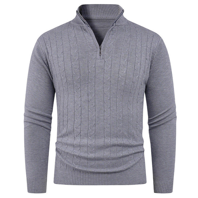 Herren Strukturierter Pullover mit ZIP-Kragen EB