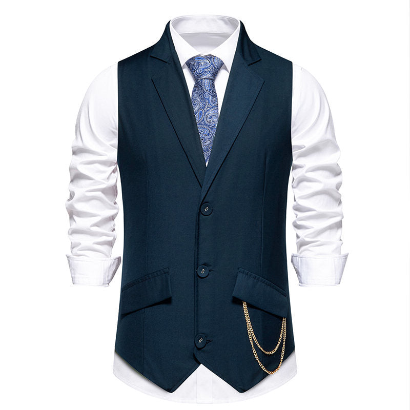 Herren elegante Anzugweste mit praktischen Taschen und modischen Akzenten EB