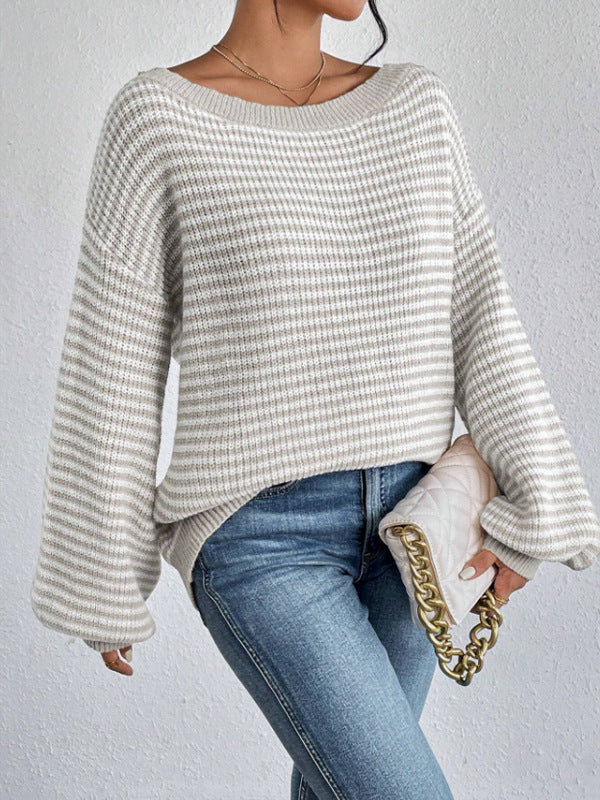 Damen lässiger Oversized-Pullover mit asymmetrischem Schnitt und modernem Gewebe EB