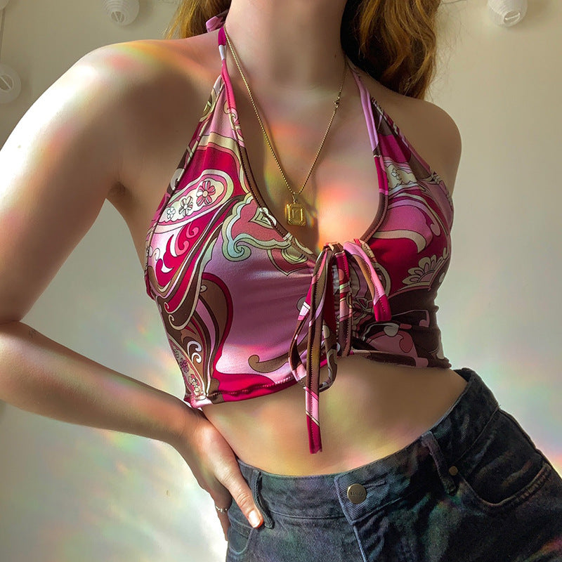 Damen trägerloses Crop-Top mit dekorativem Knoten EB