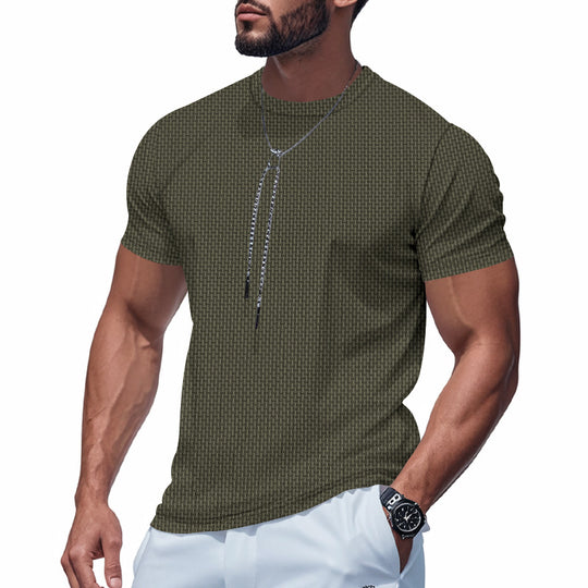 Herren Kurzarm T-Shirt mit strukturiertem Design und atmungsaktiver Baumwolle EB