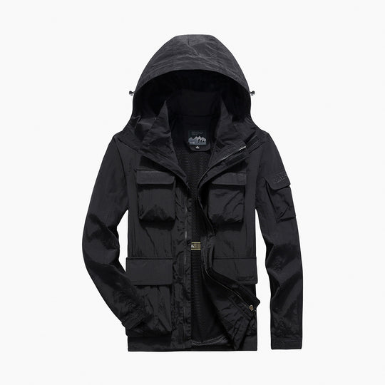 Herren  multifunktionale Utility-Fieldjacke mit zahlreichen Klapp- und Reißverschlusstaschen sowie D-Ring EB