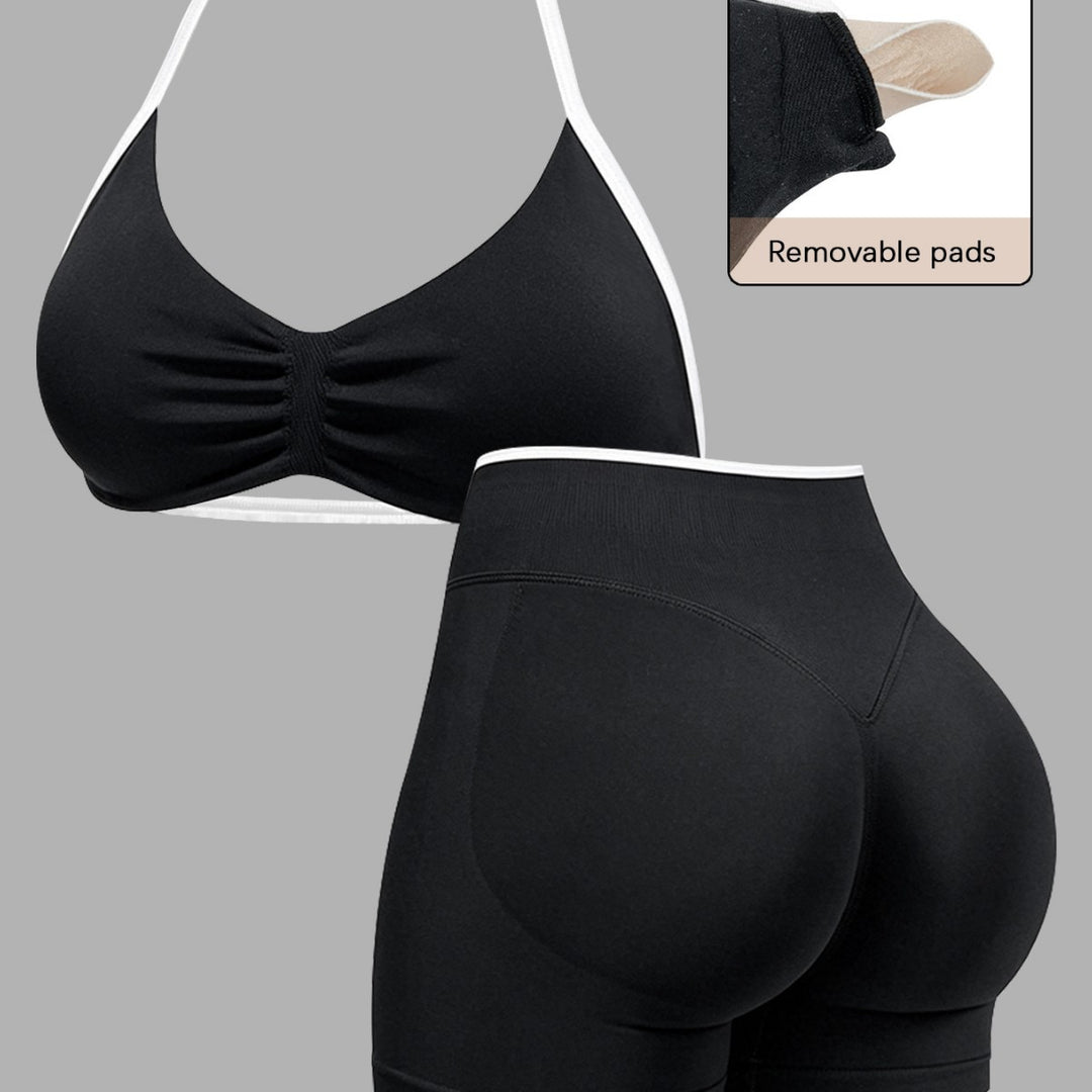Damen Sportliches Crop-Top und Shorts-Set EB