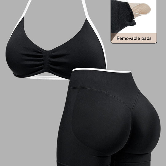 Damen Sportliches Crop-Top und Shorts-Set EB