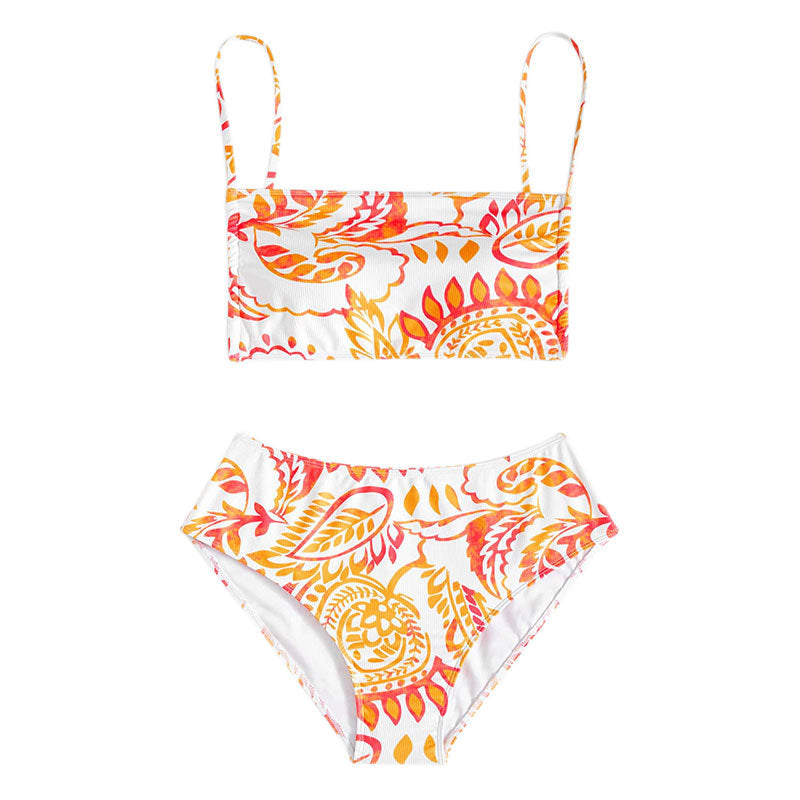 Damen Triangel-Bikini-Set mit verstellbaren Trägern und modischem Muster EB