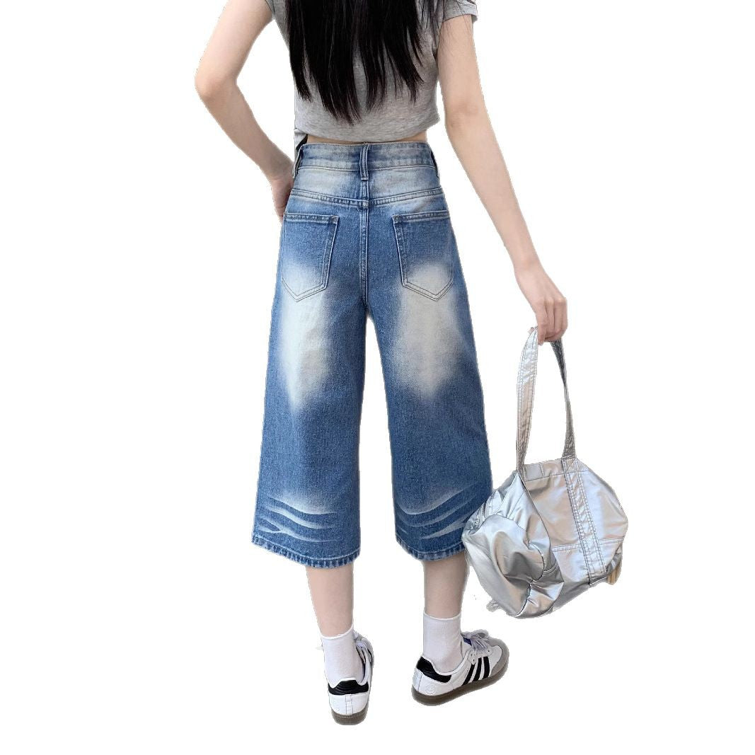 Damen weit geschnittene Jeanshose EB