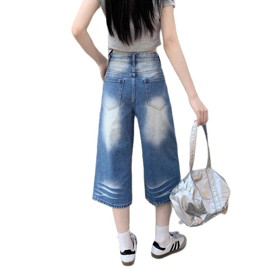 Damen weit geschnittene Jeanshose EB