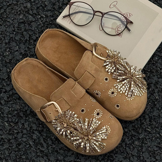 Damen Mokassins mit funkelnden Detailakzenten und verstellbarem Riemchen EB
