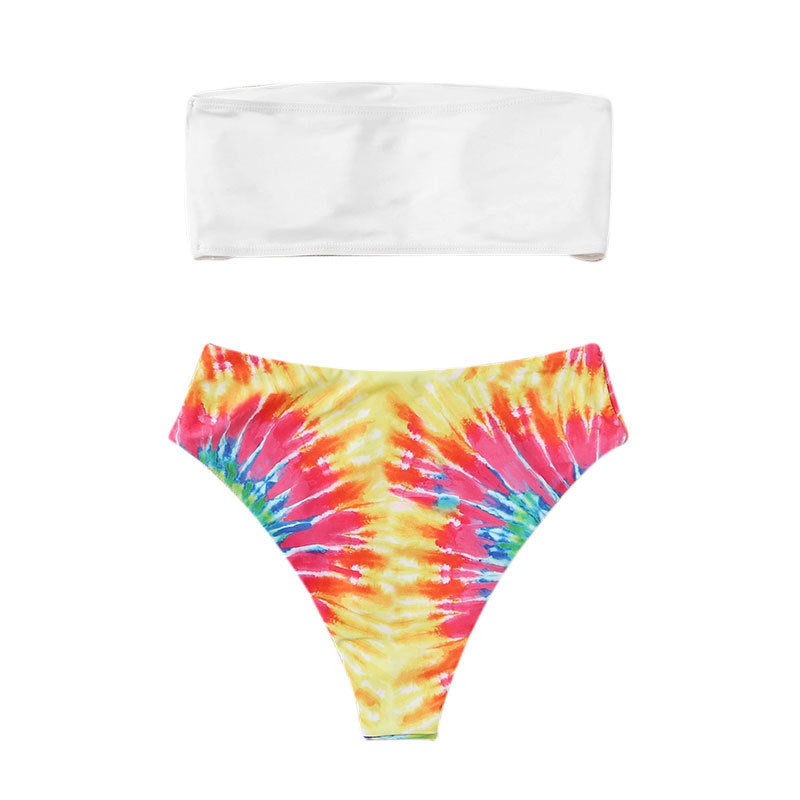 Damen Bandeau-Bikini-Set mit stylischem Batikdesign EB