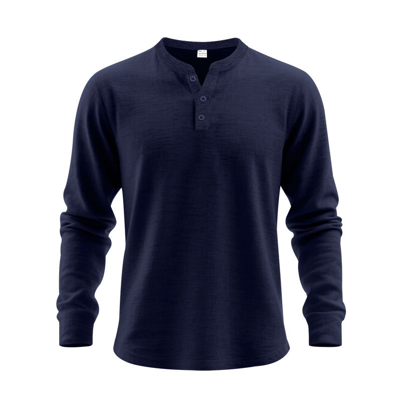 Herren Langarm-Hemden im klassischen Henley-Stil EB