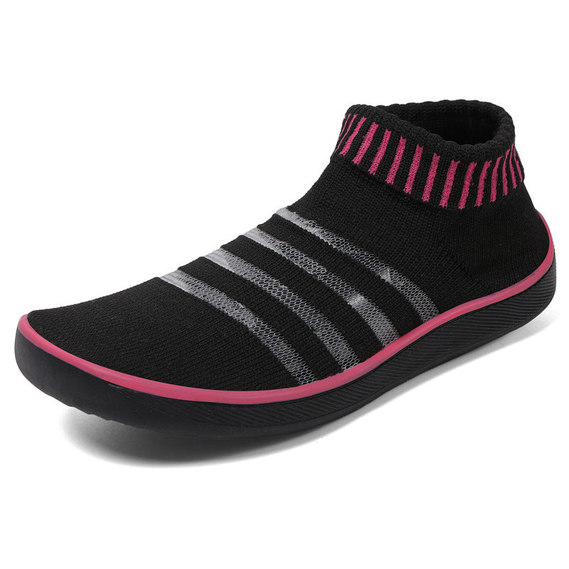 Damen atmungsaktive Sport-Sneaker mit elastischem Schaft und rutschfester Sohle EB