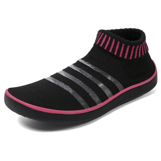 Damen atmungsaktive Sport-Sneaker mit elastischem Schaft und rutschfester Sohle EB