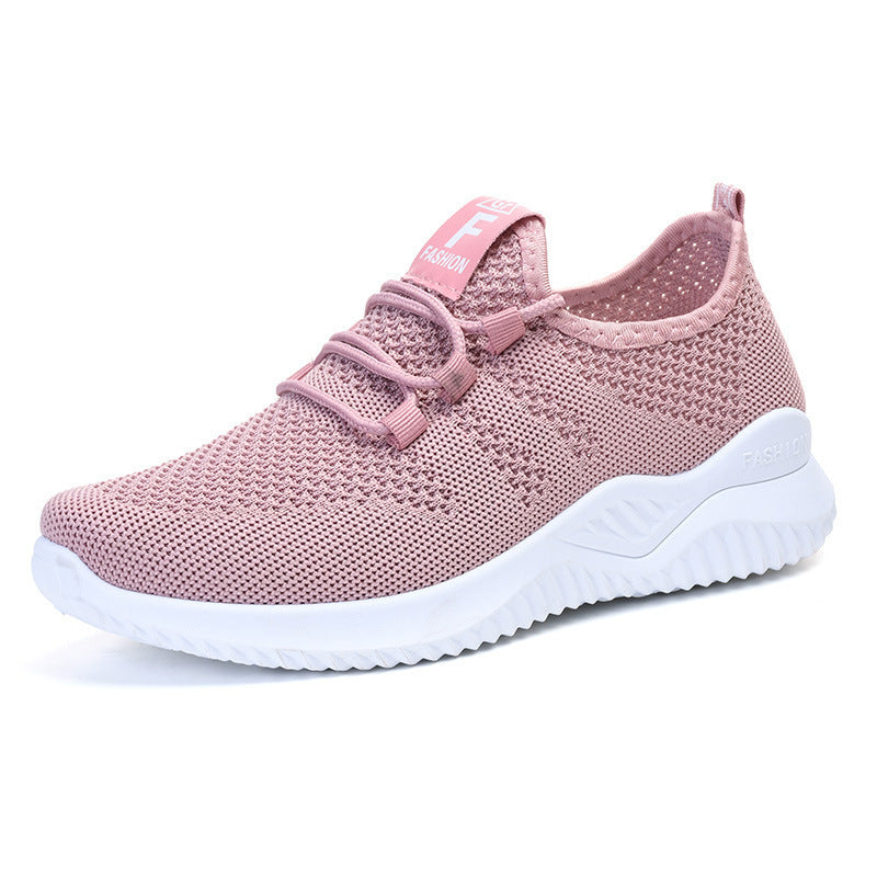 Damen nan ultraleichter 3D-Strick Slip-On Sneaker mit elastischer Schnürung, Zuglasche und dämpfender EVA-Mittelsohle EB