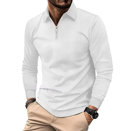 Herren modischer Stehkragenpullover mit strukturiertem Material EB