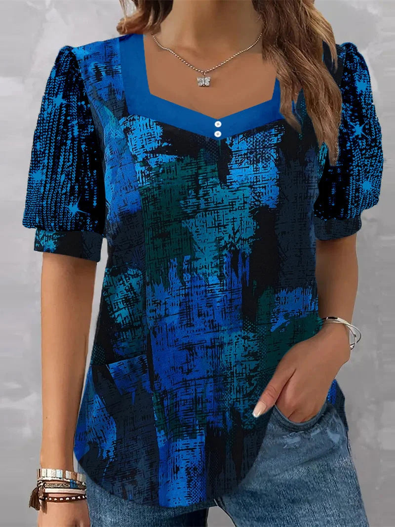Damen Glitzernde V-Pullover Bluse EB