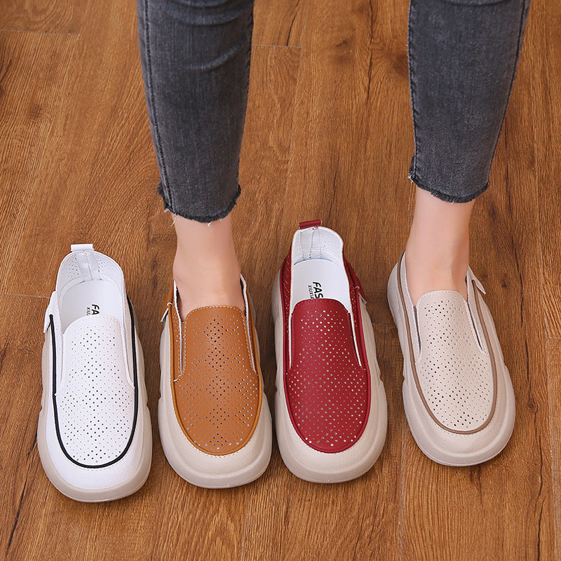 Damen Atmungsaktive Slip-On Freizeitschuhe mit perforierten Details EB