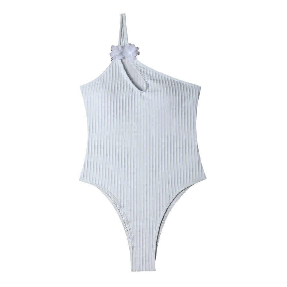 Damen Sportlicher Spitzen-Badeanzug mit floralem Detail EB