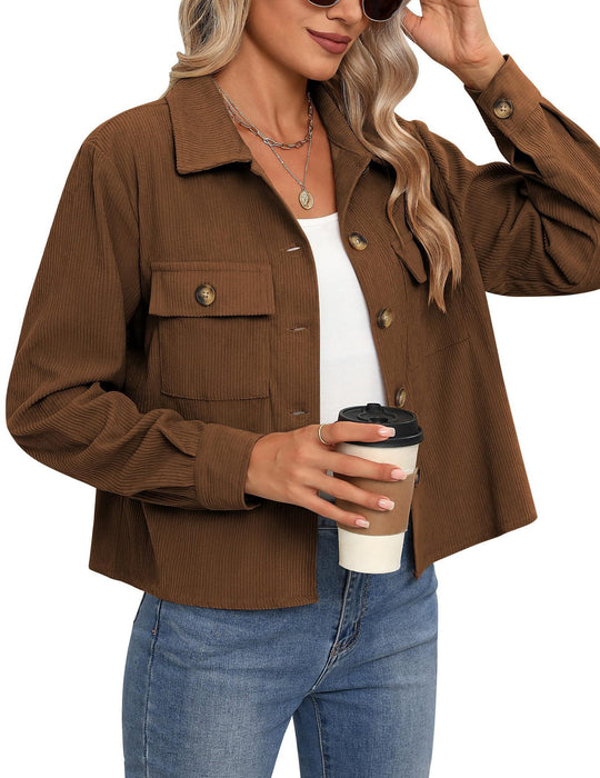 Damen Cordjacke mit praktischen Brusttaschen EB
