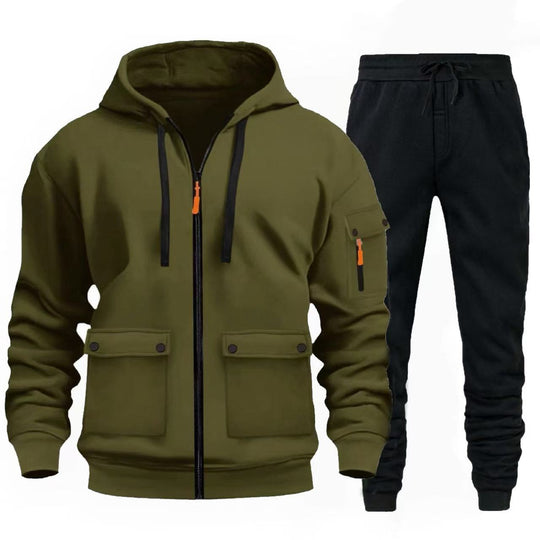 Herren sportlicher Jacke mit praktischen Taschen und Jogginghose EB