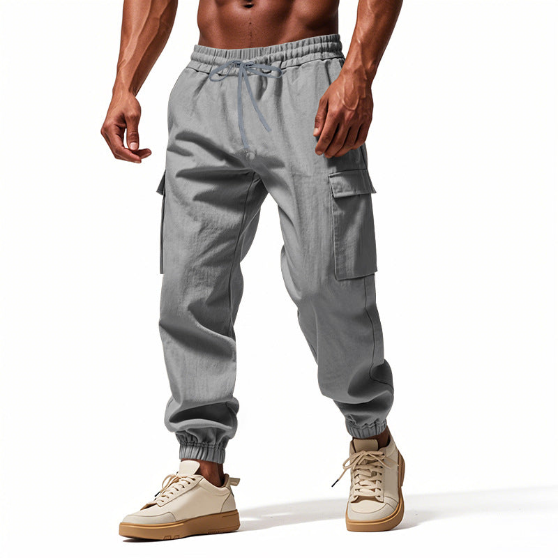 Herren Utility-Cargo-Jogger mit elastischem Bund, Kordelzug und großem Seitentaschen‑Panel EB