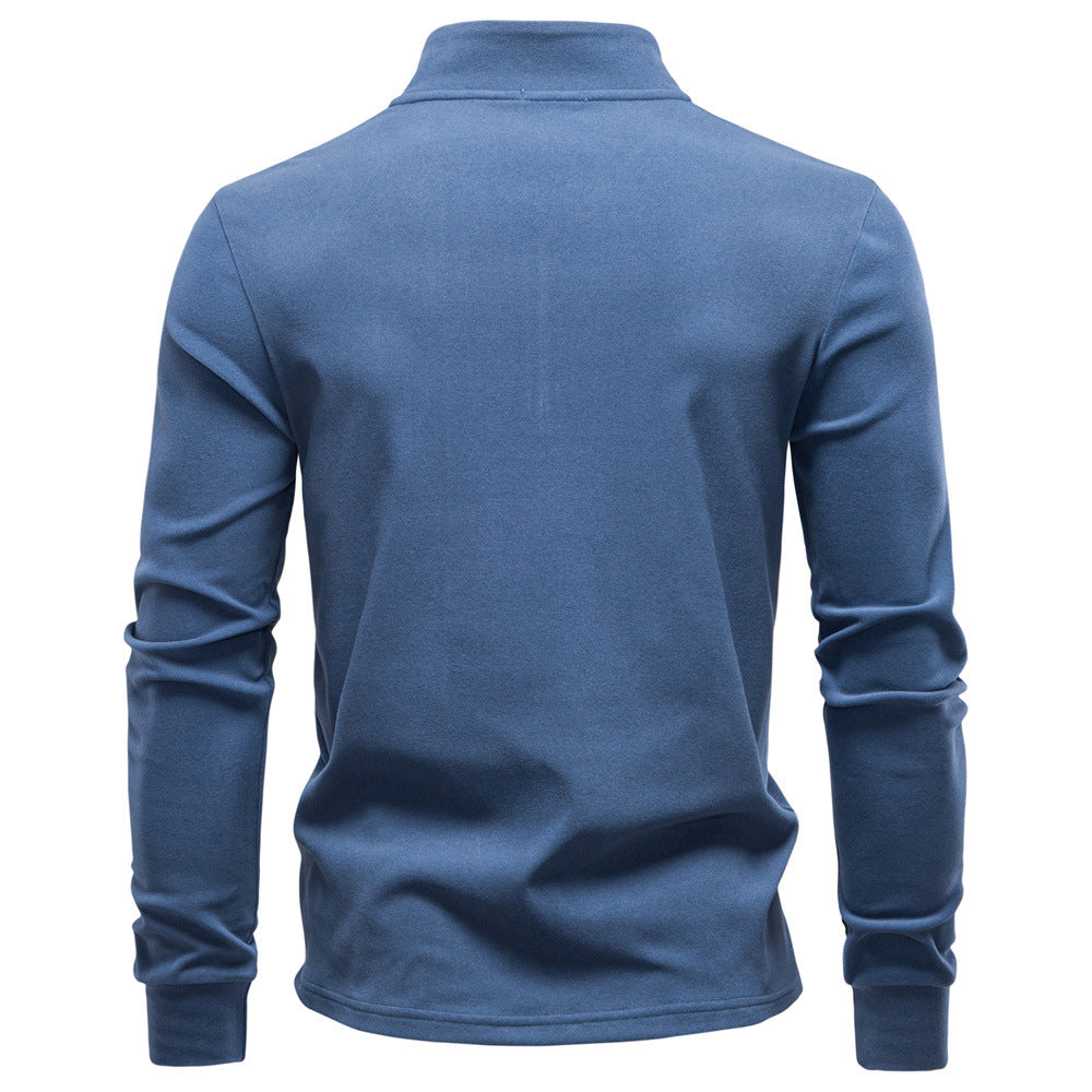 Herren funktionaler Sweatshirt mit hohem Kragen und kurzem Reißverschluss EB