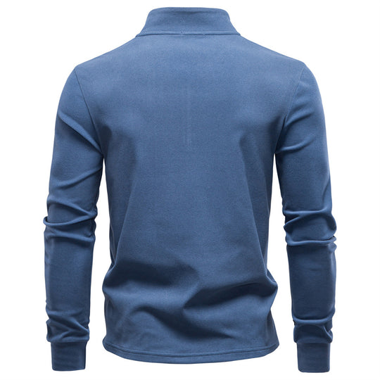 Herren funktionaler Sweatshirt mit hohem Kragen und kurzem Reißverschluss EB