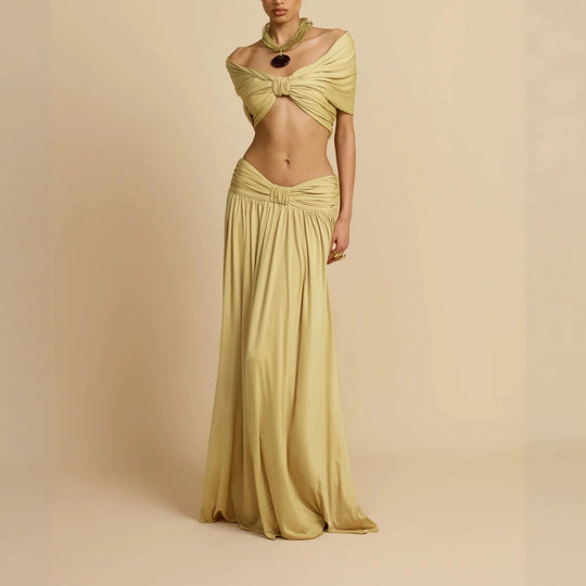 Damen Elegantes Maxikleid mit innovativem Knotted-Design EB