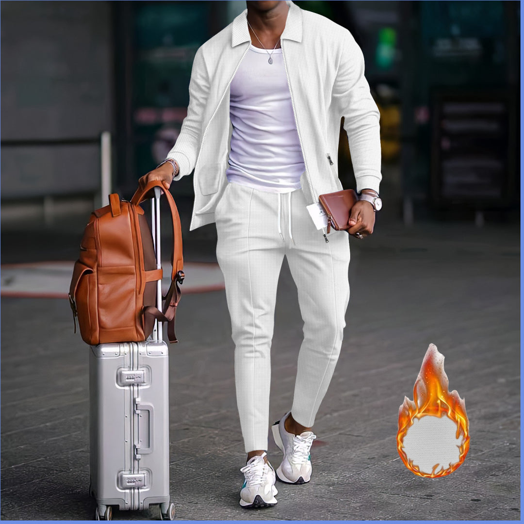 Herren modische Reisedaunenjacke mit funktionalen Taschen und elastischem Bund EB