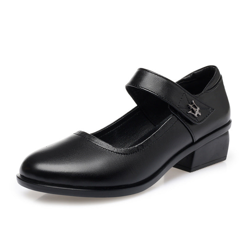 Damen Mary Jane Pumps mit komfortablem Riemen und elegantem Blockabsatz EB