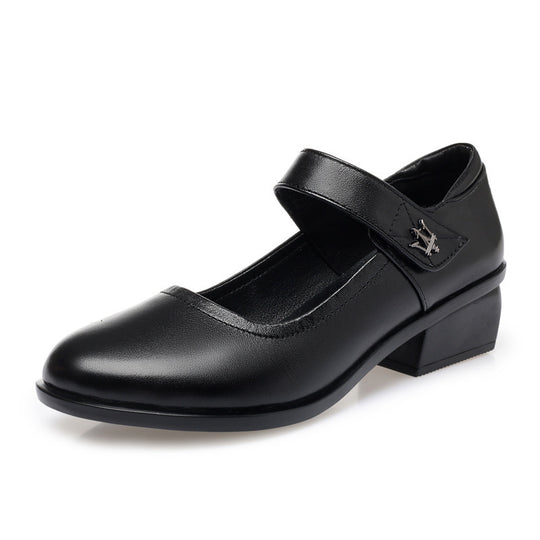Damen Mary Jane Pumps mit komfortablem Riemen und elegantem Blockabsatz EB