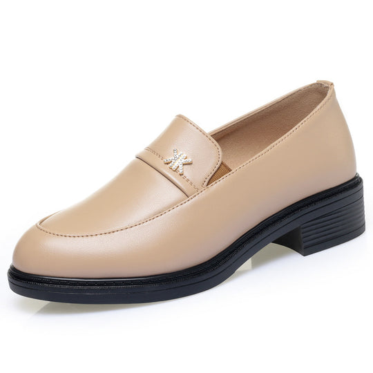 Damen Elegante Mokassins mit modischem Dekor und bequemem Blockabsatz EB