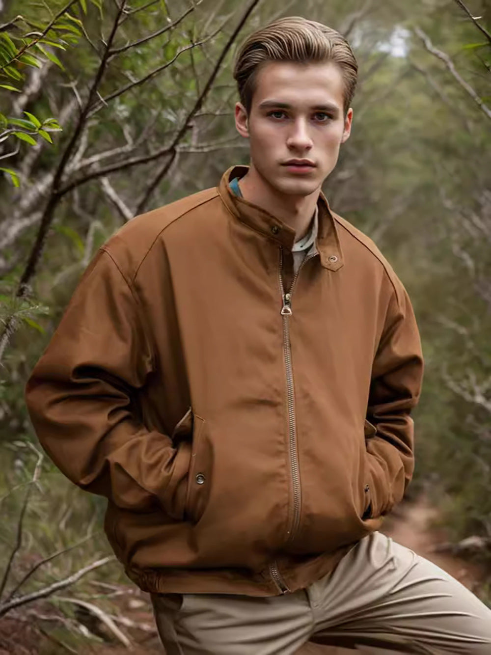 Herren lässige Outdoor-Jacke mit praktischen Taschen und atmungsaktivem Innenfutter EB